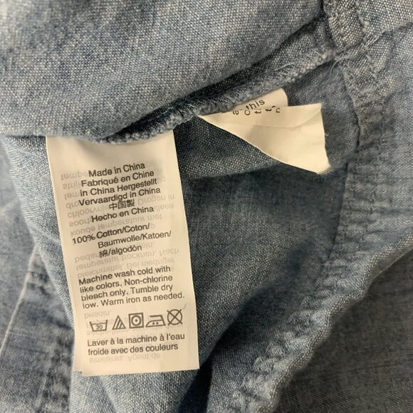 Madewell Mini Dress Small Blue Casual Cotton Short Sleeve Pockets Summer - Picture 6 of 6